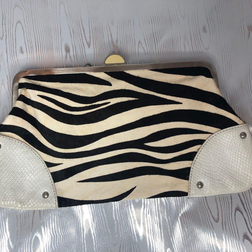 Adrienne Vittadini Zebra Clutch Bag